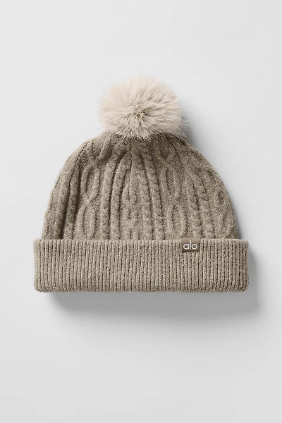 Cable Knit Winter Bliss Beanie - Light Cocoa