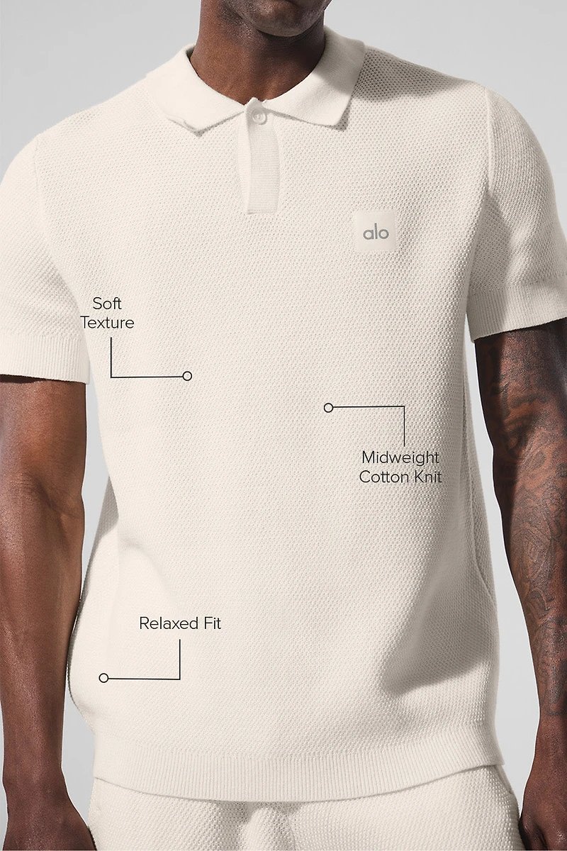 Sports Club Sweater Knit Polo - Ivory
