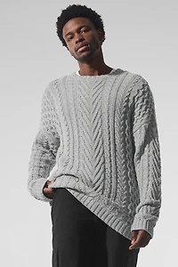 Cable Knit Crew Neck Sweater