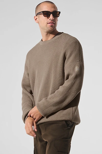 Domain Rib Knit Crew Sweater