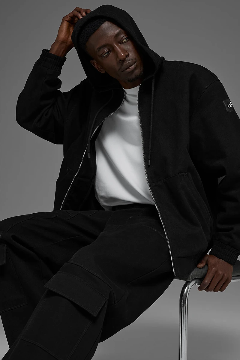 Cotton Canvas Full Zip Hoodie