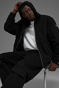 Cotton Canvas Full Zip Hoodie