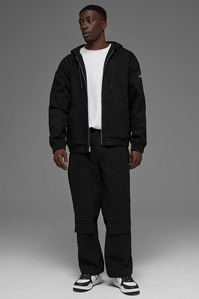 Cotton Canvas Full Zip Hoodie