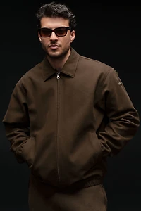 Cotton Canvas Coaches Jacket - Espresso