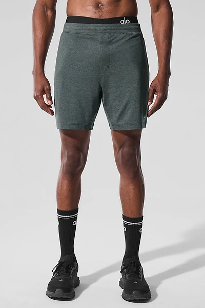 7" Conquer React Performance Short - Charcoal Green Heather