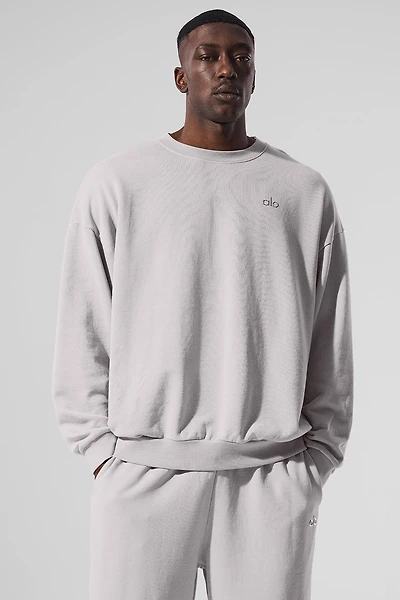 Washed Accolade Crew Neck Pullover - Grey Sky Wash