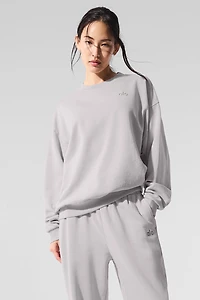 Washed Accolade Crew Neck Pullover - Grey Sky Wash