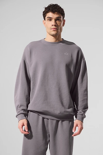 Washed Accolade Crew Neck Pullover - Cool Grey Wash