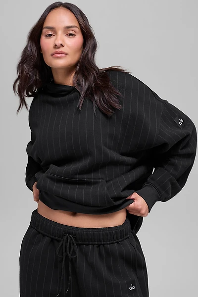 Pinstripe Hoodie - Black