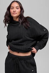 Pinstripe Hoodie - Black
