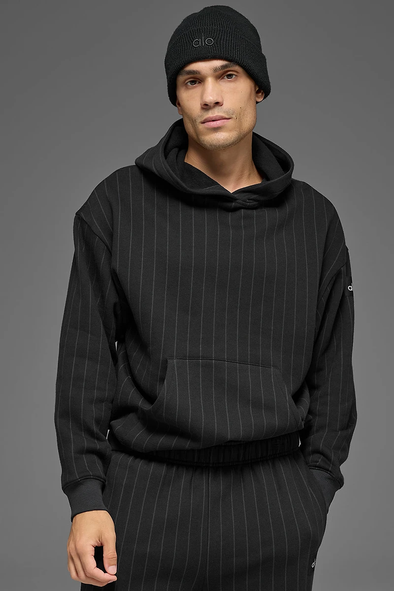 Pinstripe Hoodie - Black