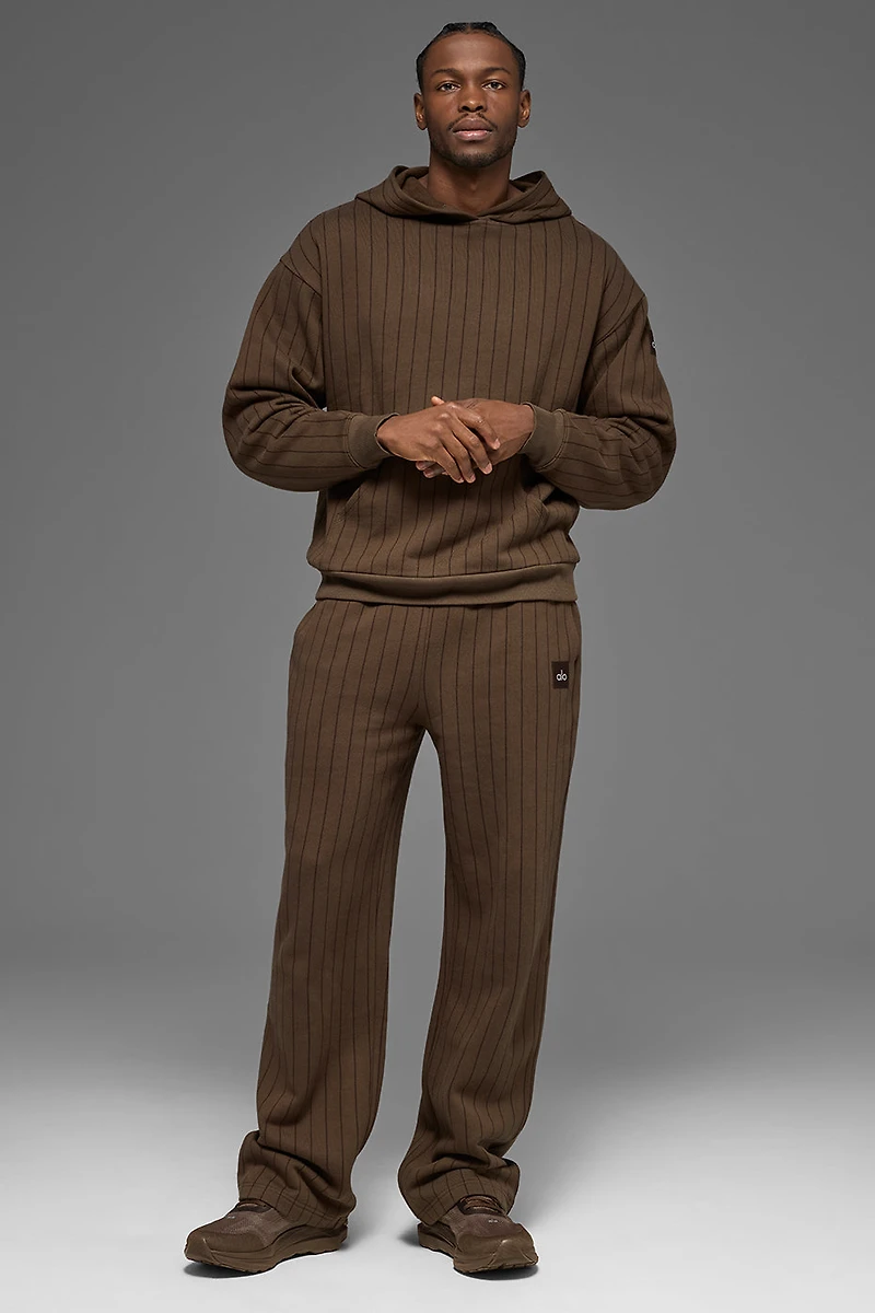 Pinstripe Hoodie - Espresso