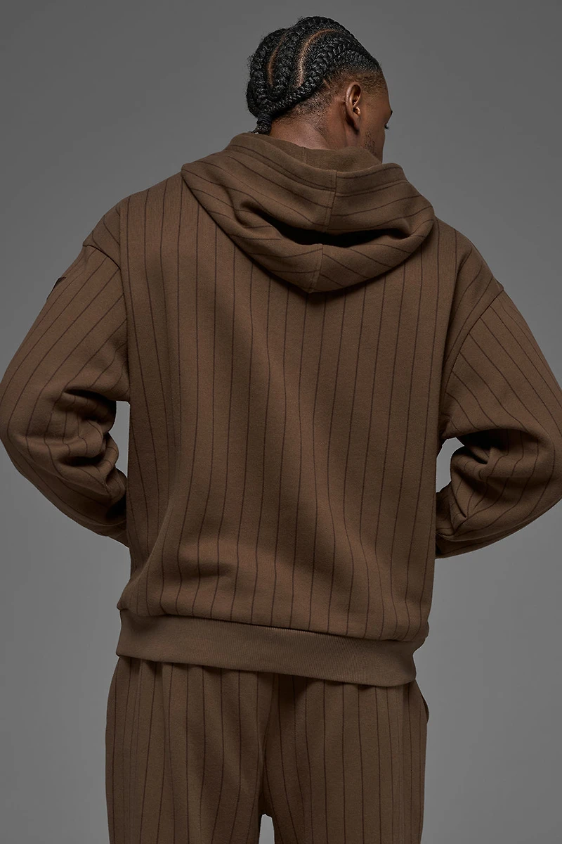 Pinstripe Hoodie - Espresso