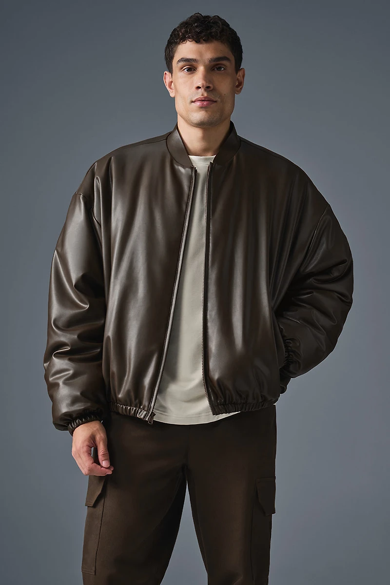Faux Leather Premier Bomber