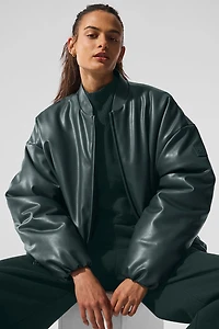 Faux Leather Premier Bomber
