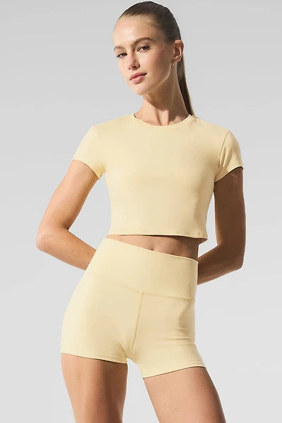 Alosoft Crop Finesse Short Sleeve - Warm Butter