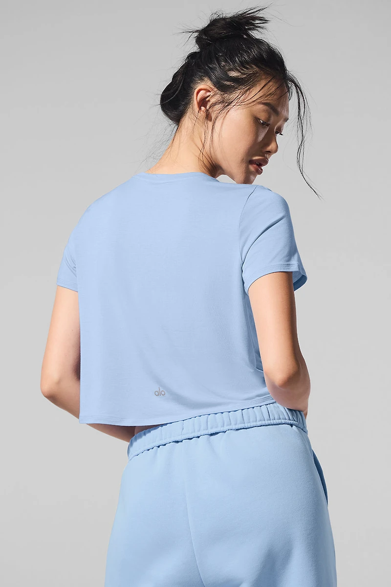 Cropped All Day Short Sleeve - Seashell Blue