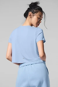 Cropped All Day Short Sleeve - Seashell Blue