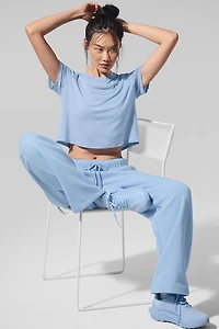 Cropped All Day Short Sleeve - Seashell Blue