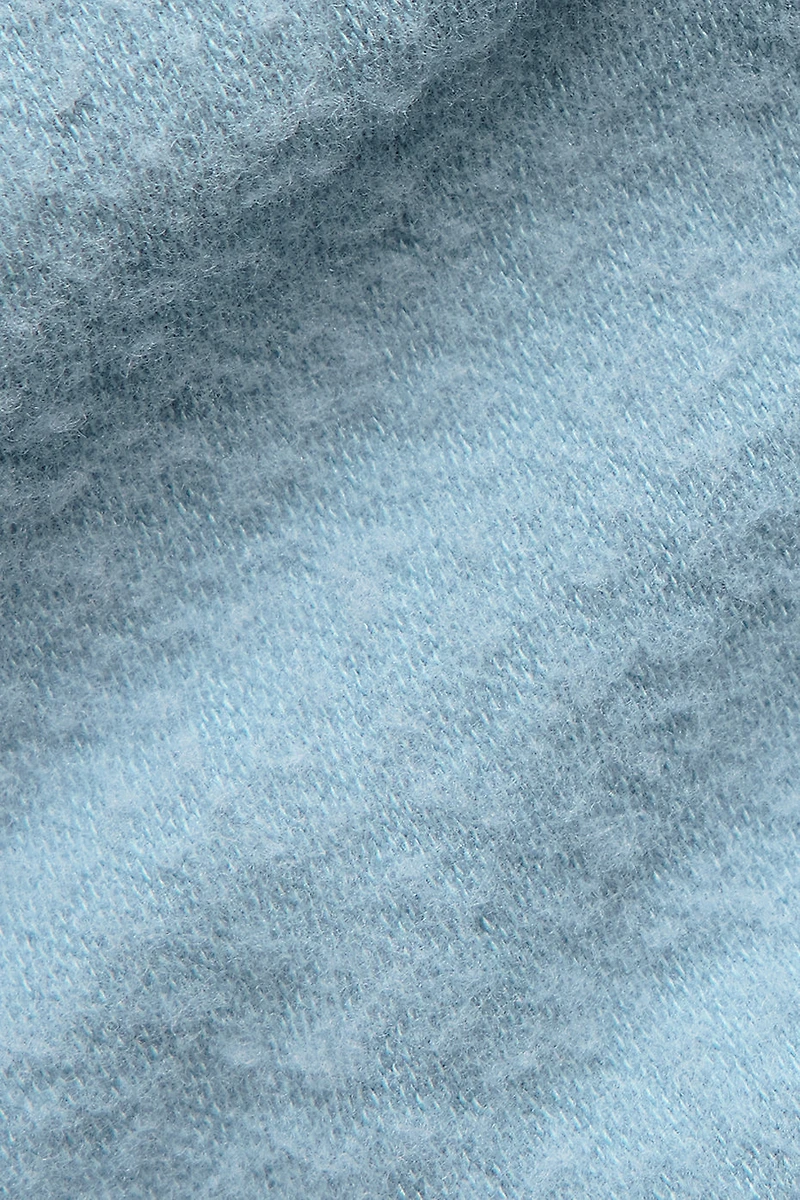 Seamless Winter Warm Plush Cropped Short Sleeve - Celestial Blue
