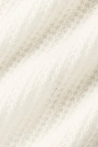 Cashmere Plush Waffle Polo Tee - Ivory