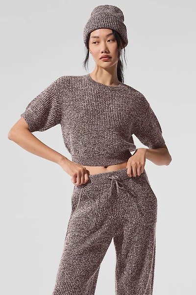 Marl Sweater Short Sleeve - Mushroom