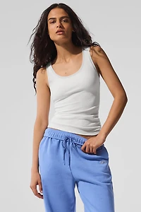 Ribbed Mesh Secret Tank - White