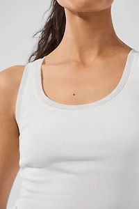 Ribbed Mesh Secret Tank - White