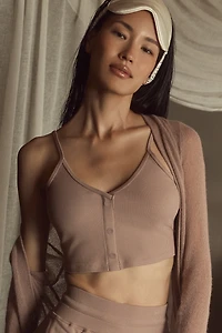 Ribbed Delicate Lounge Tank - Taupe