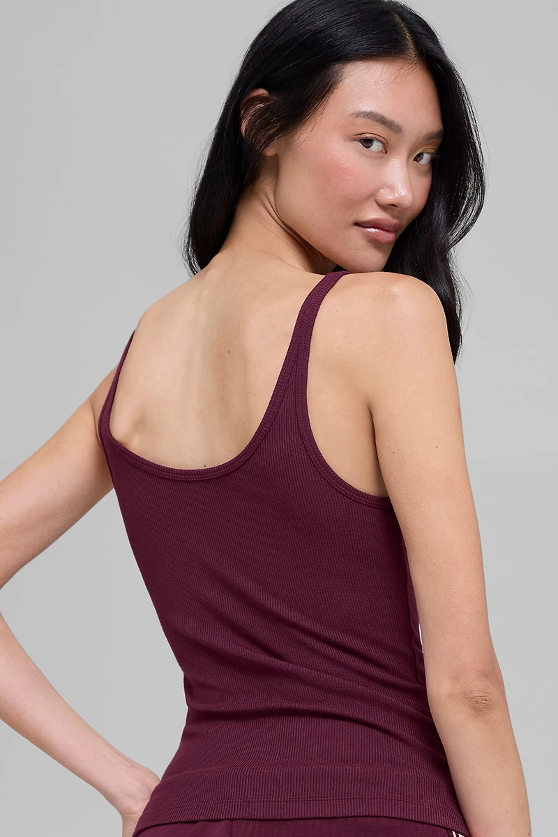 Ribbed Prosper Tank - Burgundy