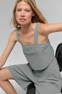 Cropped Dreamscape Tank - Lunar Grey