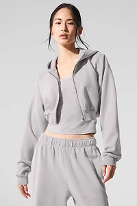 Washed Sweet Escape Zip Up Hoodie - Grey Sky Wash