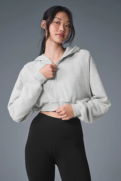 Sweet Escape Zip Up Hoodie - Athletic Heather Grey