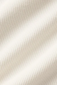 Ribbed Mesmerize Mock Neck Long Sleeve - Ivory