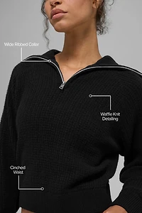 Cashmere Plush Waffle 1/4 Zip Pullover