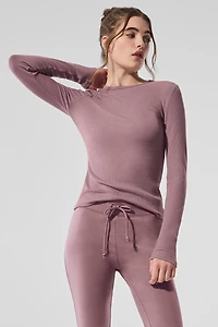 Ribbed Modal Long Sleeve - Smoky Quartz