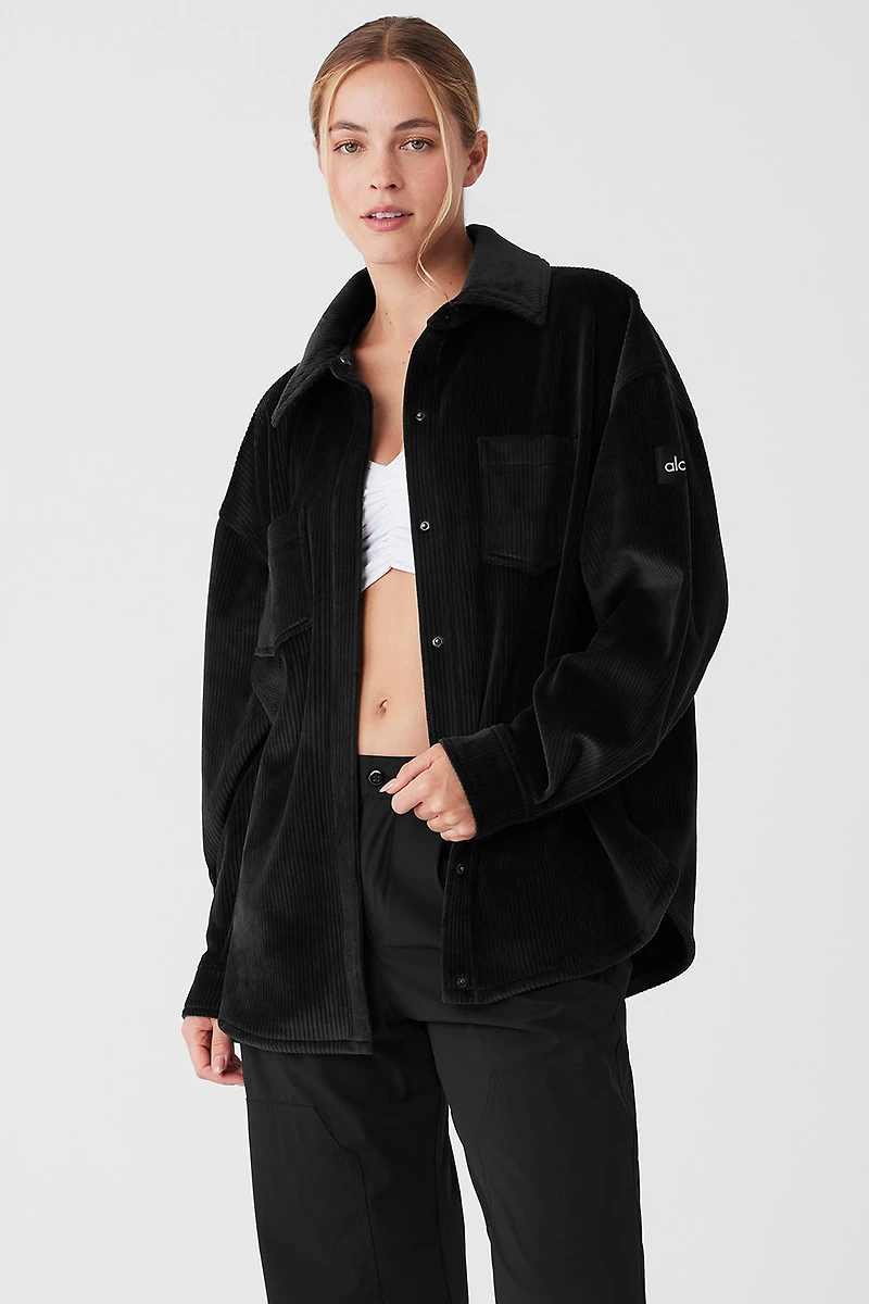 Ribbed Velour Mountain Side Shacket