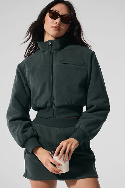 Polar Fleece Cropped Wintry Mix Jacket