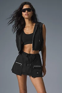 Crinkle Cropped Surplus Vest