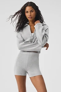 Scholar Knit Cropped Full Zip Jacket