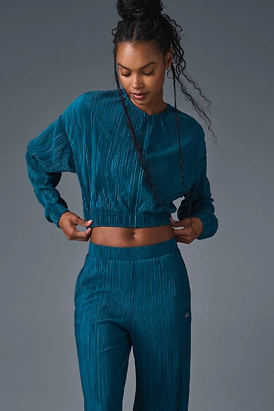 Cropped Micro Plisse Jacket