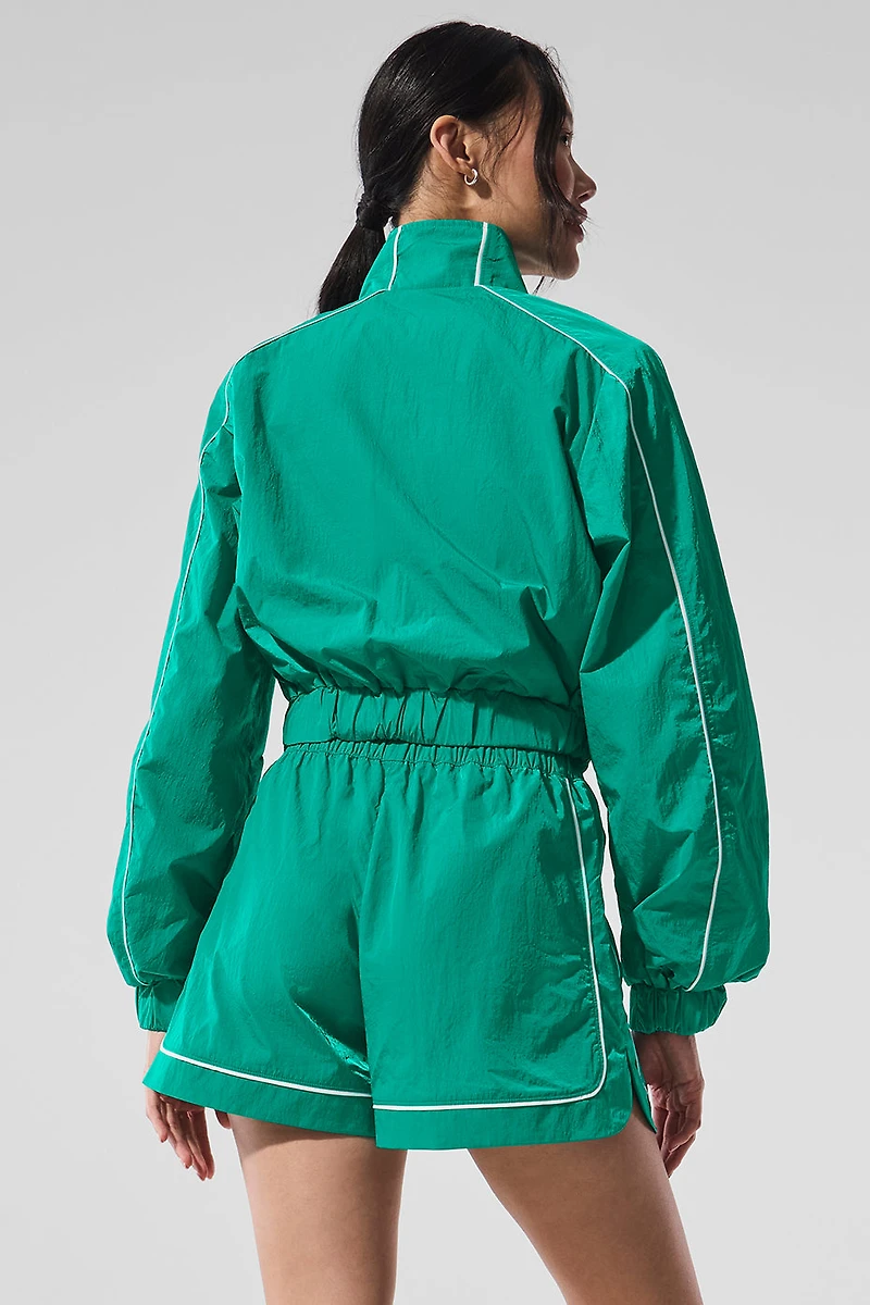 Motivate Full-Zip Track Jacket - Spruce Green/White