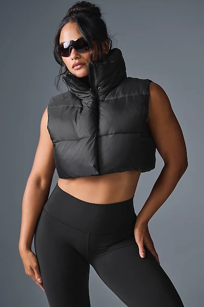 Cropped Gold Rush Puffer Vest
