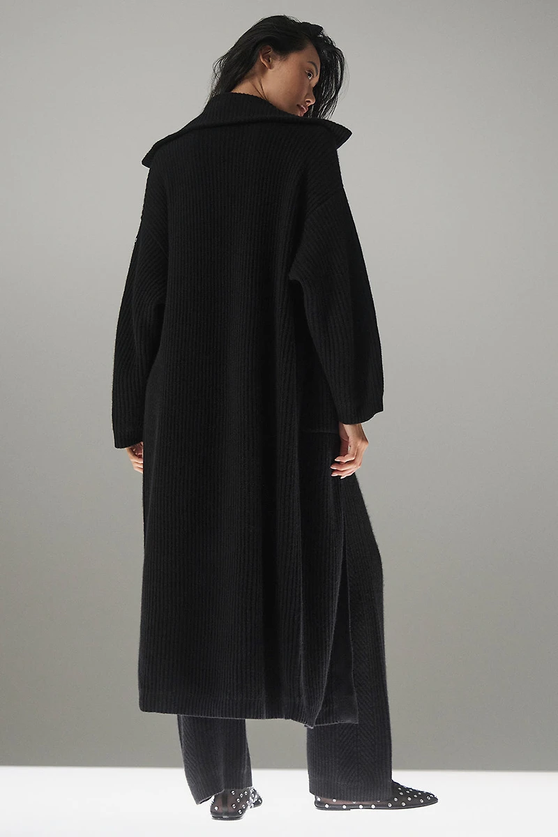 Cashmere Northstar Long Cardigan - Black
