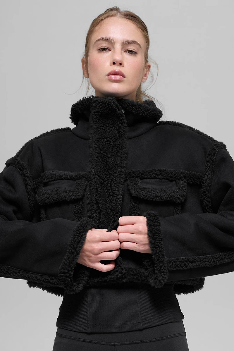 Faux Shearling Snowfall Cropped Jacket