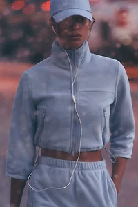 Polar Fleece Retreat Cropped Jacket - Winter Frost