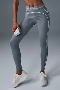 Airbrush High-Waist Heart Throb Legging - Steel Grey/White