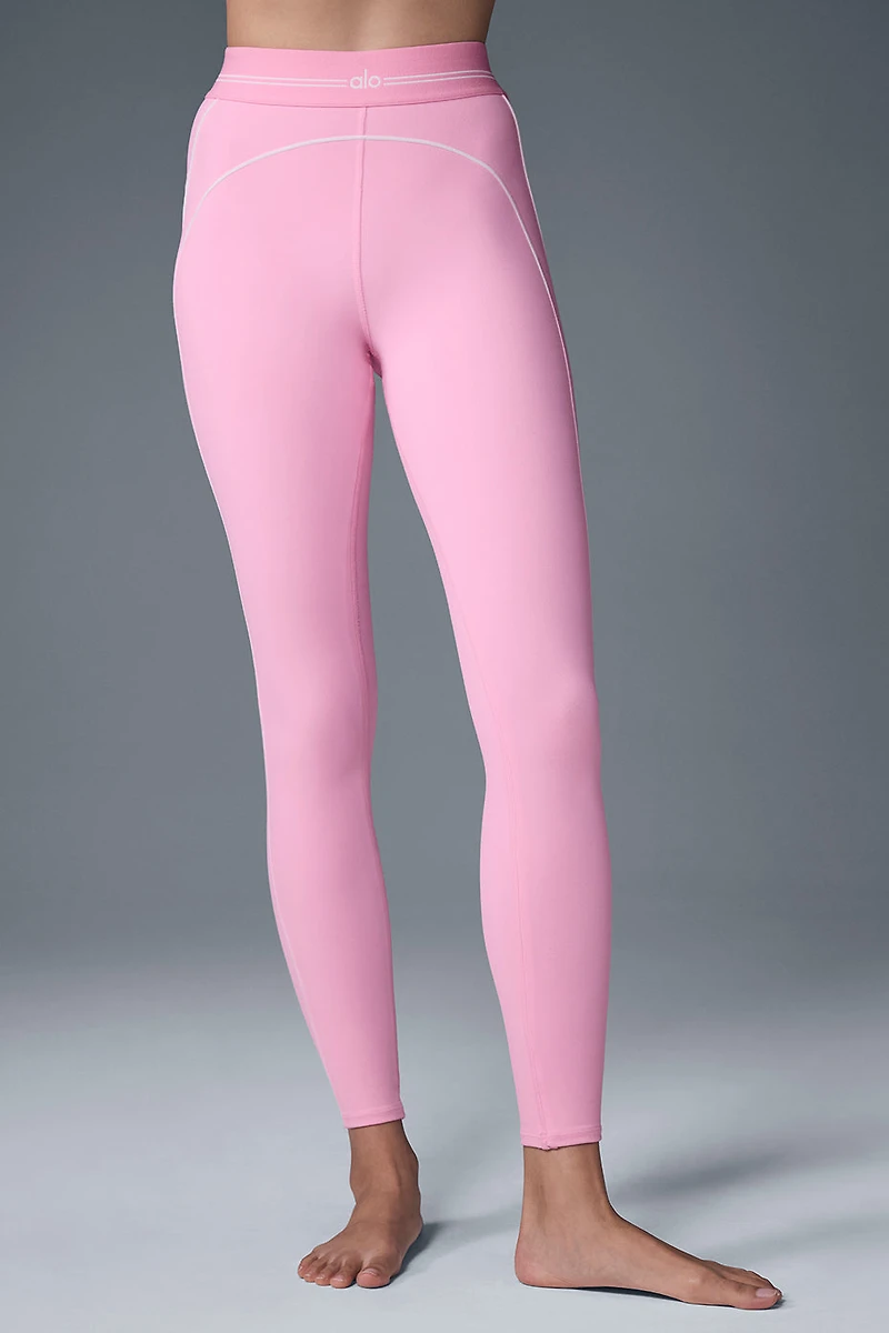 Airbrush High-Waist Heart Throb Legging - Sweet Pink/White