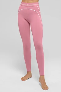 Airbrush High-Waist Heart Throb Legging - Pink Wild Rose/White