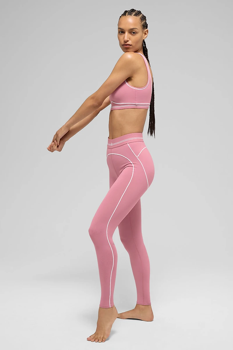 Airbrush High-Waist Heart Throb Legging - Pink Wild Rose/White